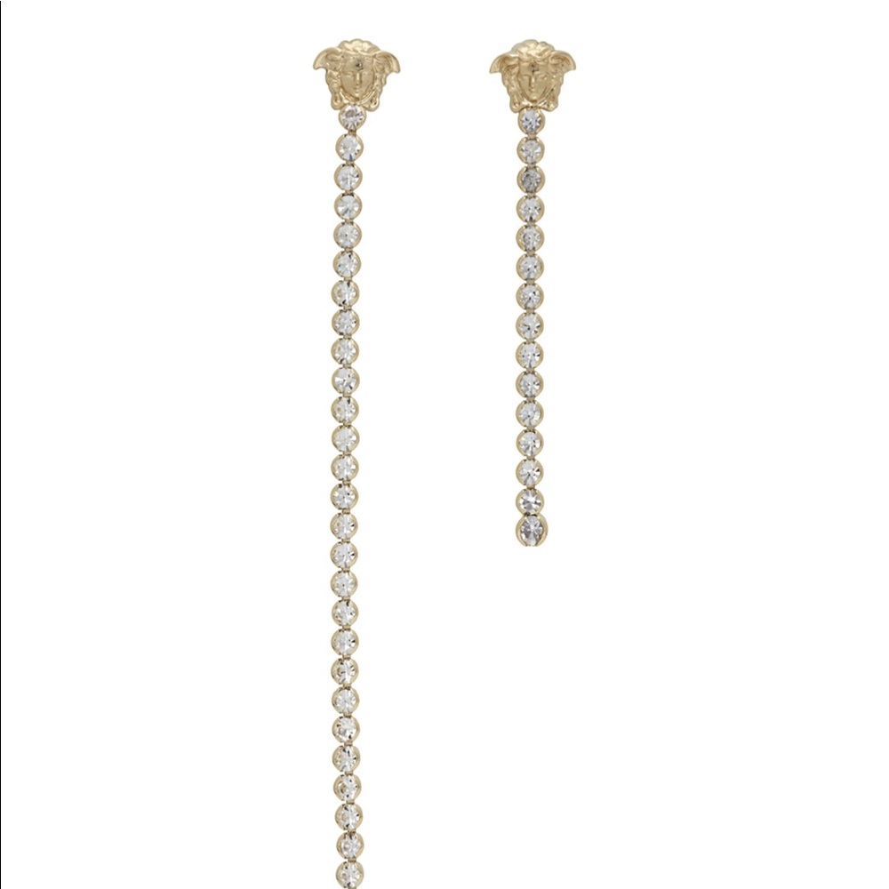 Versace gold Medusa chain drop earrings